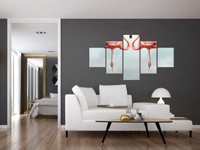 Obraz dwóch flamingów (125x70 cm)