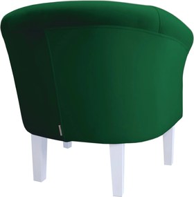 Fotel Milo tkanina Welur wygodny fotel tapicerowany do salonu i sypialni : Kolor nogi - Biała, Kolor tkaniny - VELVET - MG25, Wysokość nogi - 20 cm