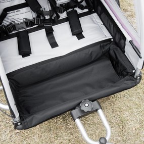 HOMCOM dziecięca przyczepa rowerowa 2-w-1, funkcja joggera, plandeka odporna na warunki atmosferyczne, rama stalowa, czerwony+czarny, 142 x 75 x 101cm