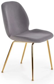Popielate tapicerowane krzesło w stylu glamour - Salto
