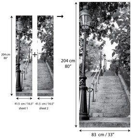 Naklejka adhezyjna na drzwi Ambiance Parisian Stairs