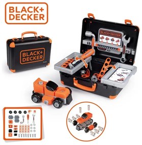 Smoby black &amp; decker walizka z narzędziami + samochód w częściach