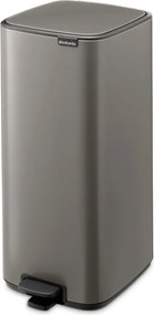 Szary stalowy kosz na śmieci z pedałem 30 l Bo – Brabantia