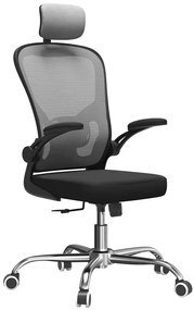 Szary Ergonomiczny Fotel Biurowy Do Komputera Obrotowy E2-N74