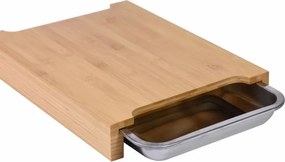 Deska bambusowa z miseczkami ociekającymi, 40 x 30 x 6 cm