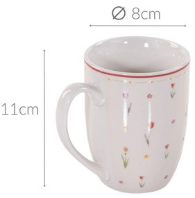 Kubek porcelanowy w kwiaty BLÜMI, 350 ml