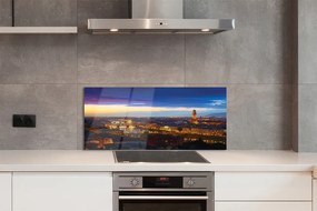 Panel szklany do Kuchni Światła Nocnych Mostów