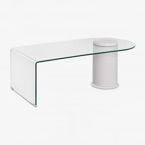 Stolik Kawowy 120x60 Cm Ze Szkła Hartowanego Soloy Transparent - Sklum