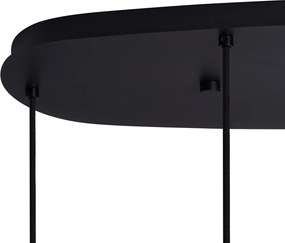 Nowoczesna lampa wisząca czarna z dymionym szkłem, 6 świateł - Duplantis