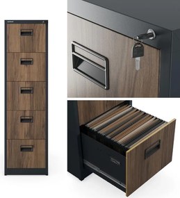 Szafa kartotekowa Eco Design Sara V005 46x62x163 cm antracyt/orzech