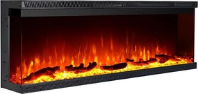 Kominek elektryczny ścienny, do zabudowy trójstronnej, BOSTON130 dł. 127 x gł. 20 x wys. 44