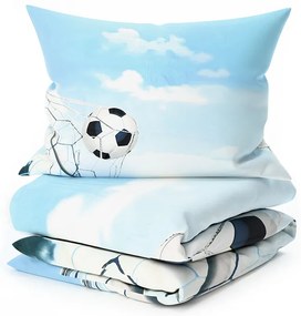 PrzytulneMieszkanie.pl PrzytulneMieszkanie.pl 3D Bawełniana pościel FOOTBALL ZONE, niebieski Rozmiar pościeli: 70 x 90 cm | 140 x 200 cm