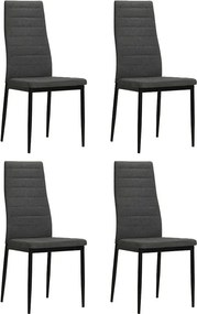 Komplet 4 ciemnoszarych minimalistycznych krzeseł M5-T50