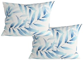 Zestaw 2 sztuk dekoracyjnych poszewek na poduszkę z mikrofibry KOVENDI 50x70 cm, niebiesko-biała