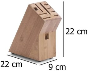 Bambusowy stojak na noże, blok do noży - 22x22x9cm