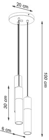 Czarna lampa wisząca ø 6 cm Paul – Nice Lamps