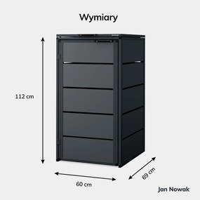 Zabudowa śmietnikowa 120L jednokomorowa, antracyt