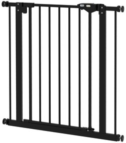 PawHut Barierka Ochronna dla Psów, Absperrgitter, Barierka dla Zwierząt, Metal, Plastik, 74-80 cm, Czarny