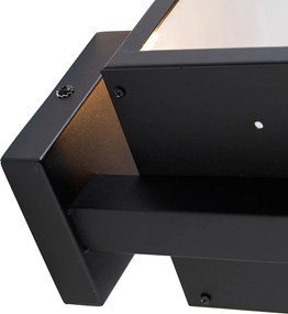 Inteligentny kinkiet zewnętrzny czarny ze szkłem 30 cm z Wifi ST64 - Rotterdam