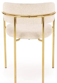 Krzesło Do Jadalni Salonu Kremowy, K537 Tkanina RAVEN, chrom, glamour