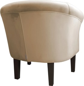 Fotel Milo tkanina Welur wygodny fotel tapicerowany do salonu i sypialni : Kolor nogi - Venge, Kolor tkaniny - VELVET - MG06, Wysokość nogi - 20 cm