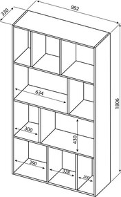 Regał w dekorze dębu 98x181 cm Toronto – TemaHome