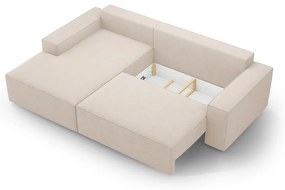 Beżowy rozkładany narożnik z materiału bouclé (lewostronny) Jodie – Micadoni Home