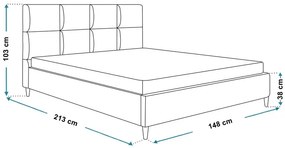 Podwójne łóżko z zagłówkiem 140x200 Bennet - 36 kolorów