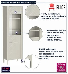 Wysoki regał z witryną kaszmir H6-T87