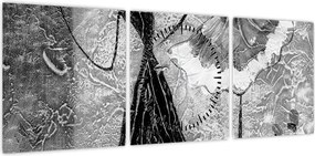 Obraz - Malarstwo afrykańskie (z zegarem) (90x30 cm)