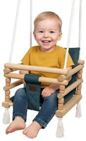 Grafitowo-stalowa huśtawka dziecięca 3w1 N0-P88