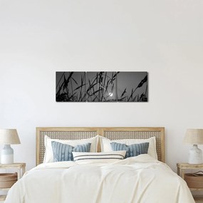 Obraz - Łąka z zachodem słońca (z zegarem) (90x30 cm)