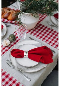 Lniany obrus 140x140 cm Red Gingham – Linen Tales
