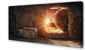 Duży obraz na płótnie Jaskinia, Krzyże i Słońce