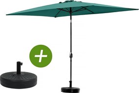 Parasol ogrodowy "Sol 2" - Prostokąt - 2 x 3 m - Zielony + płyty obciążające w zestawie