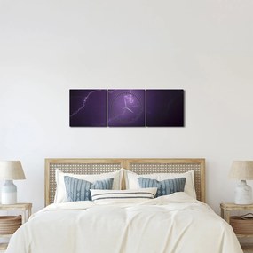Obraz błyskawicy na niebie (z zegarem) (90x30 cm)