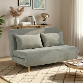HOMCOM Sofa rozkładana łóżko dla gości z regulowanym oparciem do 120 kg szara 141x90x81 cm | Aosom PL