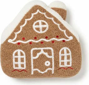 Poduszka dekoracyjna GINGERBREAD HOUSE 40x40 cm, brązowy