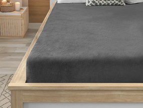 PrzytulneMieszkanie.pl Prześcieradło z mikropluszu SOFT 200x220 cm ciemnoszare