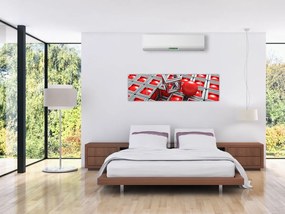 Obraz - 3D metaliczna abstrakcja (170x50 cm)