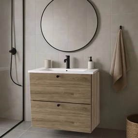 Szafka łazienkowa pod umywalkę ciemny orzech T5-W10