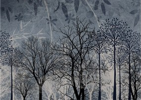 Obraz - Sylwetki drzew z liśćmi (70x50 cm)