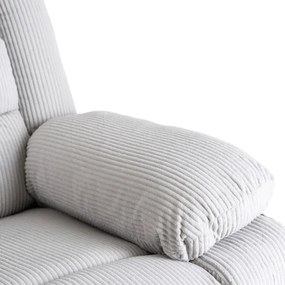 Fotel Rozkładany z Podnóżkiem ARTURO Szary Nowoczesny