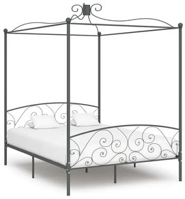 Szare metalowe łóżko rustykalne 120x200 cm - Ifrexi