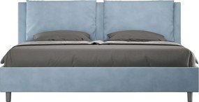 Łóżko bez stelaża tapicerowane 200x210 microfibra błękitny Antea