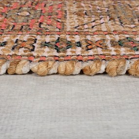 Różowo-pomarańczowy dywan z mieszanki juty tkany ręcznie 60x230 cm Lana Jute – Flair Rugs