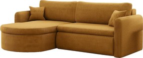 Uniwersalny narożnik Verona L z funkcją spania, do salonu, musztardowy