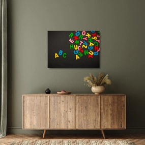 Obraz na szkle - kolorowe litery (70x50 cm)