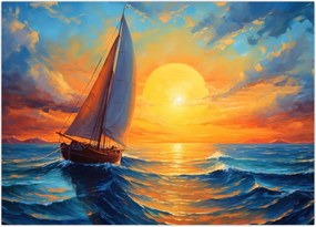 Obraz na szkle - Żaglówki (70x50 cm)