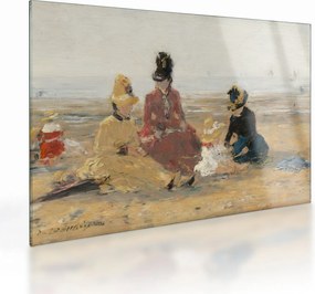 Obraz na szkle - Eugène Boudin, On the Beach, Trouville, reprodukcje (70x50 cm)